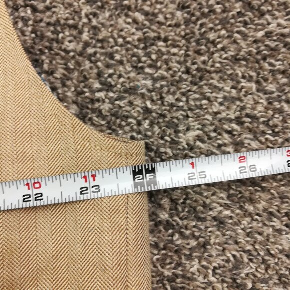 Joseph Turner Yorkshire Gilet Waistcoat Moon Wool Linen Herringbone Tan Sz 46 - Picture 9 of 11